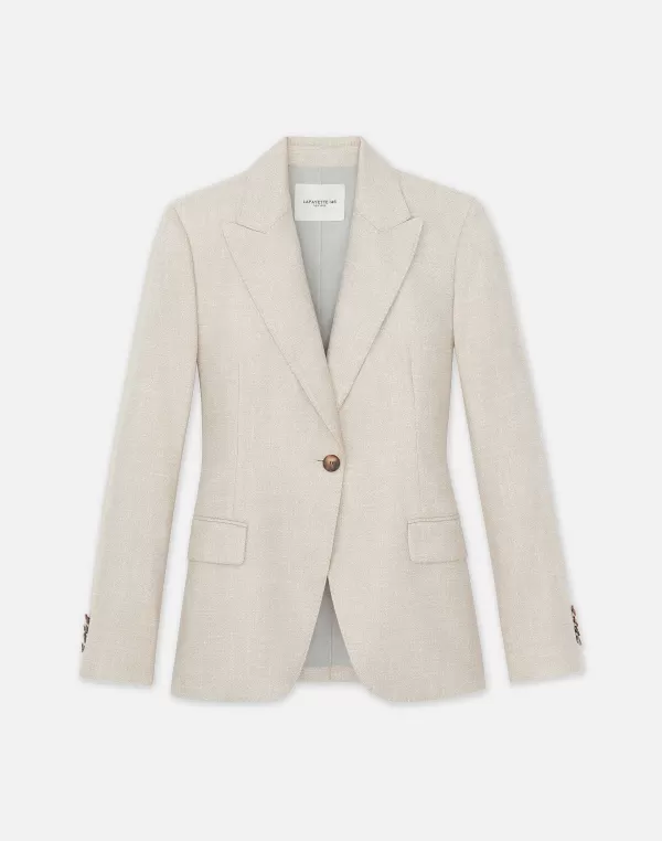 Women Lafayette 148 New York Bamboo Viscose Twill Single Button Blazer