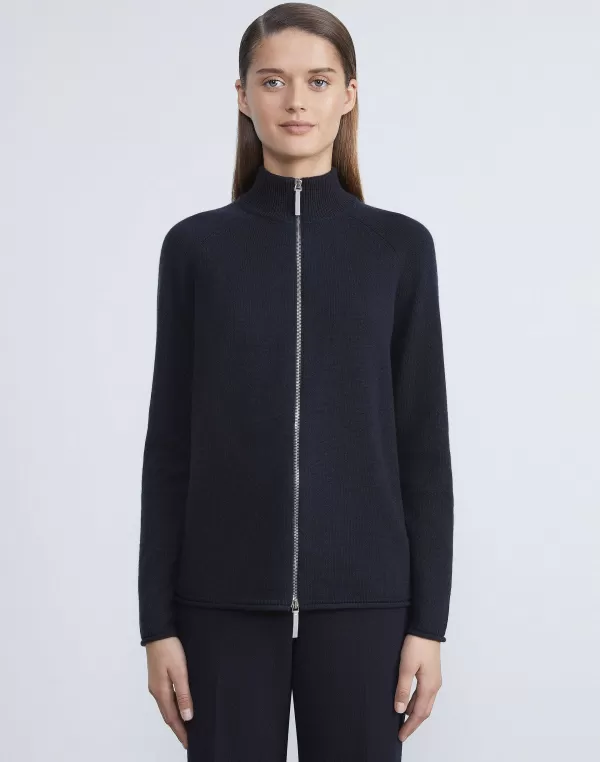 Women Lafayette 148 New York Cashmere Zip Front Cardigan