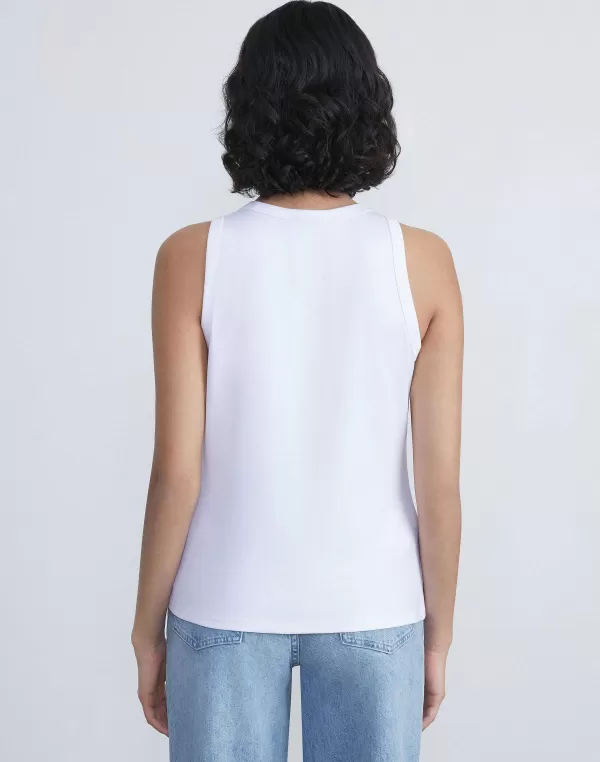 Women Lafayette 148 New York Cotton Rib Racerback Tank