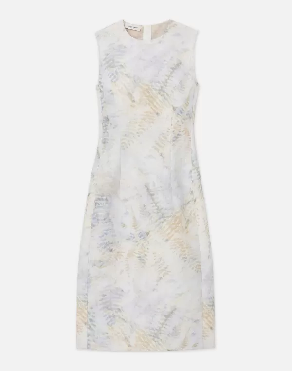 Women Lafayette 148 New York Eco Fern Print Linen-Poly Sheath Dress