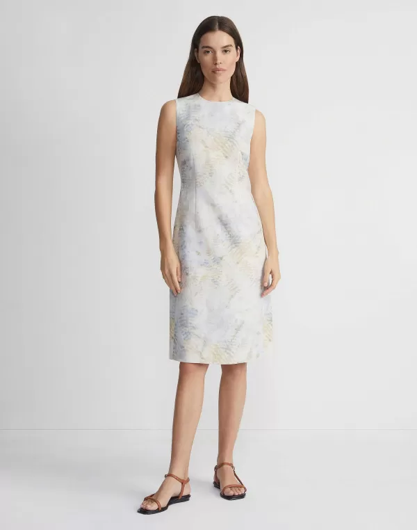 Women Lafayette 148 New York Eco Fern Print Linen-Poly Sheath Dress