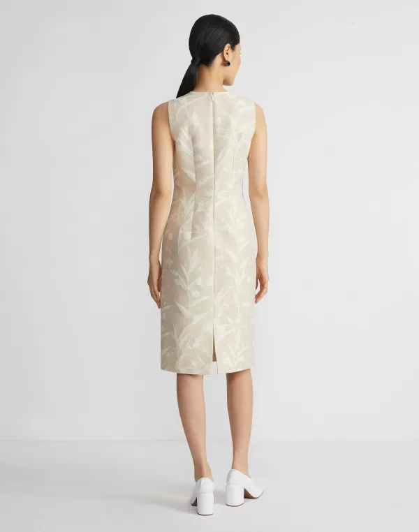 Women Lafayette 148 New York Eco Flora Jacquard Cotton-Silk Sheath Dress