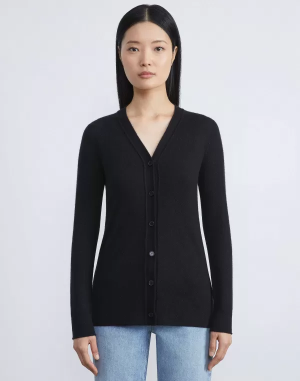 Women Lafayette 148 New York Fine Gauge Cashmere V-Neck Cardigan