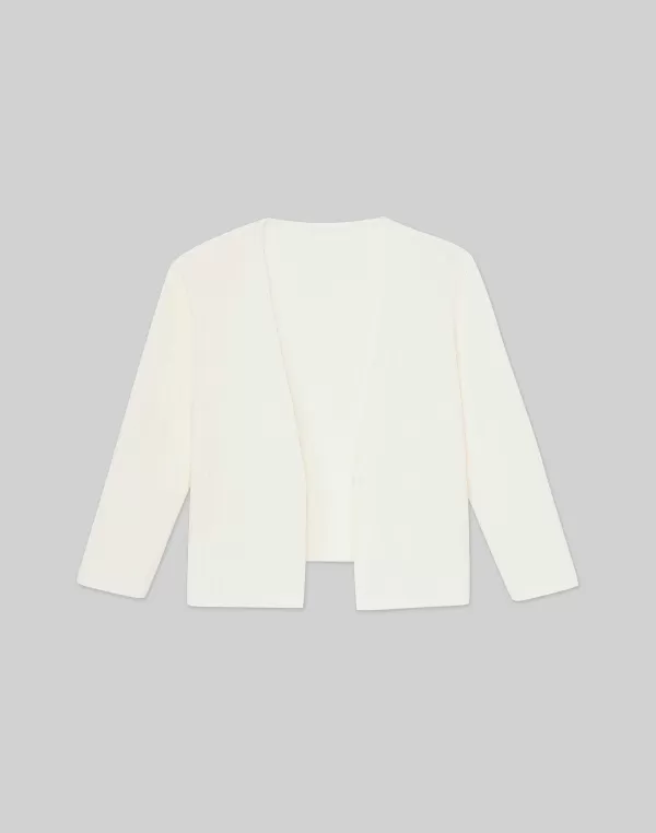 Women Lafayette 148 New York Finespun Voile Open-Front Cropped Cardigan