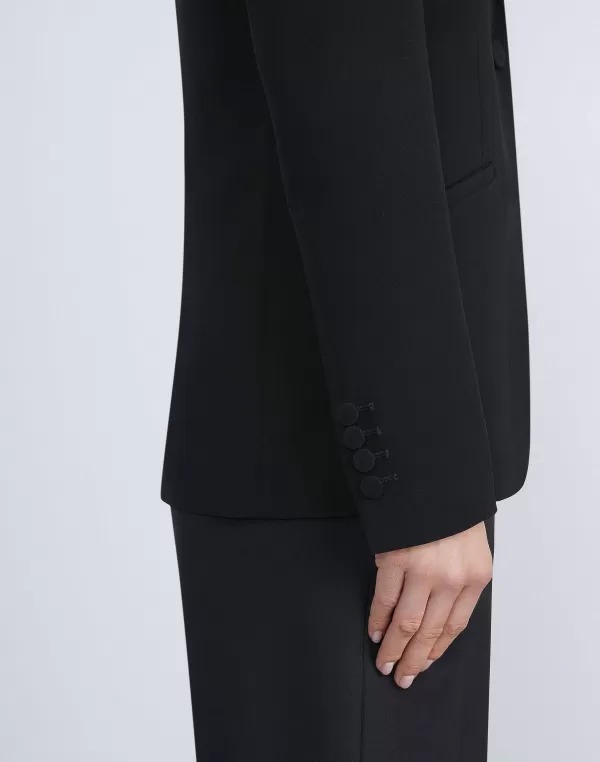 Women Lafayette 148 New York Finesse Crepe Cutaway Blazer