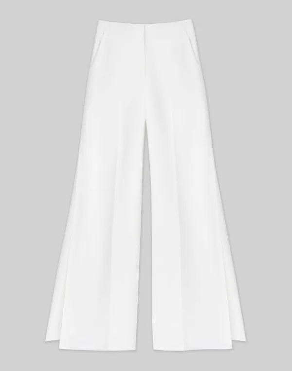 Women Lafayette 148 New York Finesse Crepe Franklin Wide Leg Ankle Pant