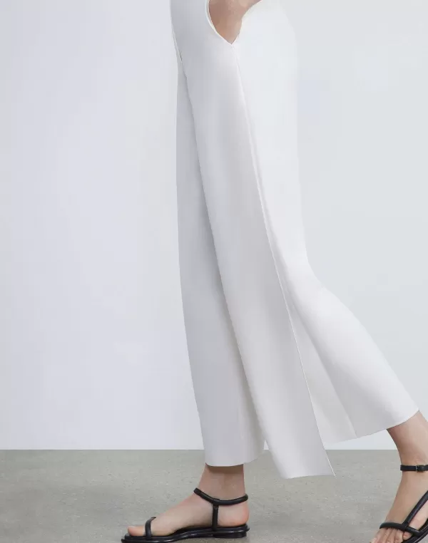 Women Lafayette 148 New York Finesse Crepe Franklin Wide Leg Ankle Pant