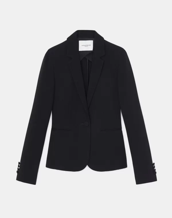 Women Lafayette 148 New York Finesse Crepe Single Button Blazer