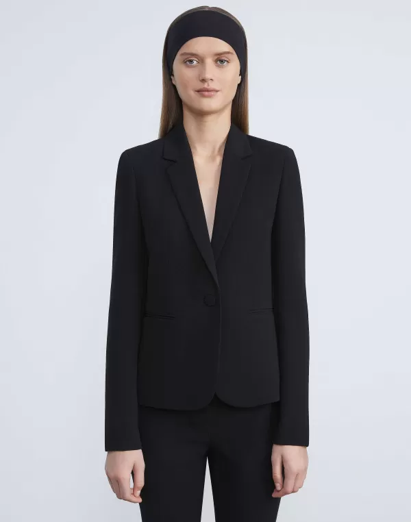 Women Lafayette 148 New York Finesse Crepe Single Button Blazer