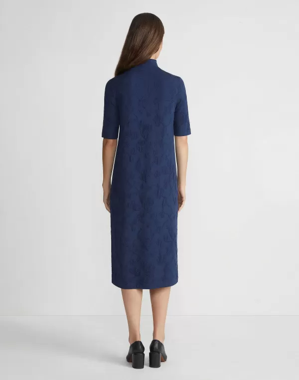 Women Lafayette 148 New York Flora Jacquard Responsible Fine Gauge Merino-Viscose Sweater Dress