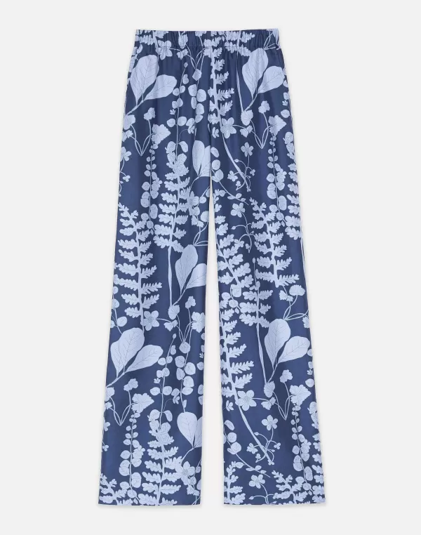 Women Lafayette 148 New York Flora Print Silk Twill Perry Pant