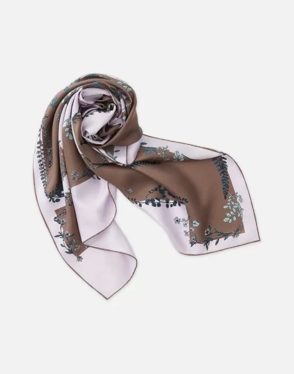 Women Lafayette 148 New York Flora Trail Print L Beam Silk Scarf