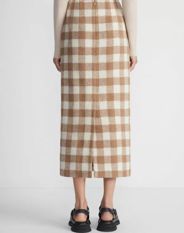 Women Lafayette 148 New York Gingham Wool Maxi Pencil Skirt