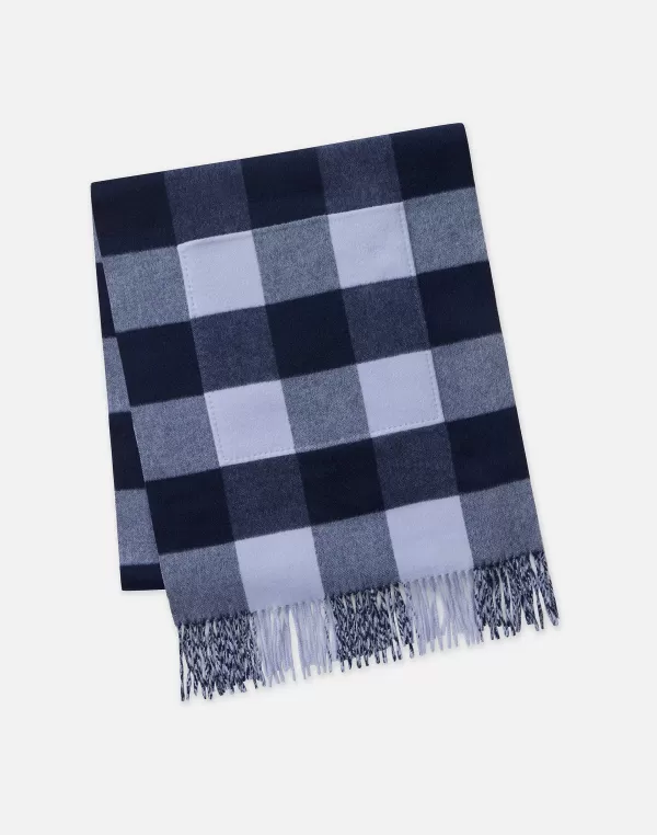 Women Lafayette 148 New York Gingham Wool-Cashmere Double Face Reversible Pocket Shawl