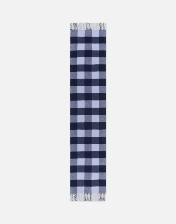 Women Lafayette 148 New York Gingham Wool-Cashmere Double Face Reversible Pocket Shawl