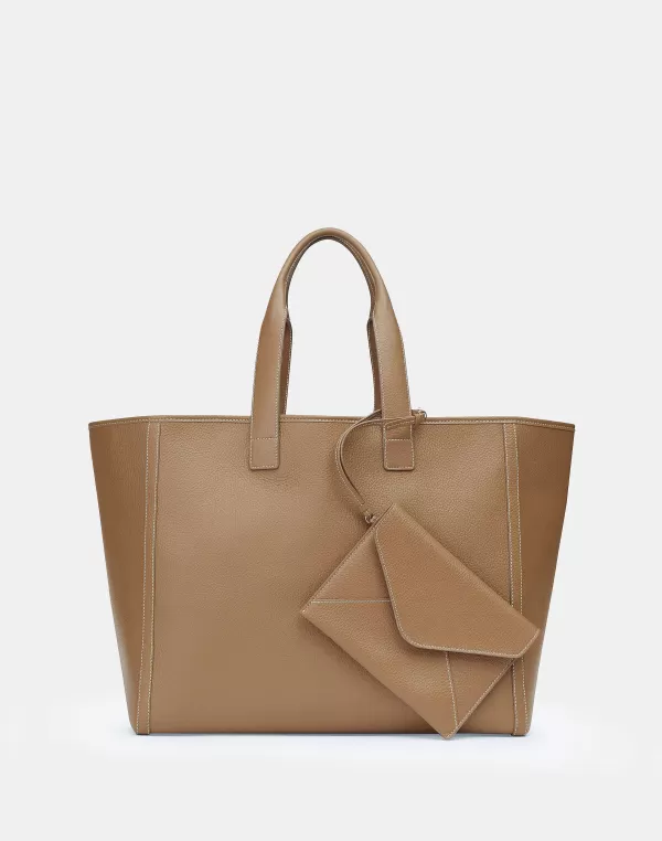 Women Lafayette 148 New York Grained Calfskin Leather Postmark L Tote