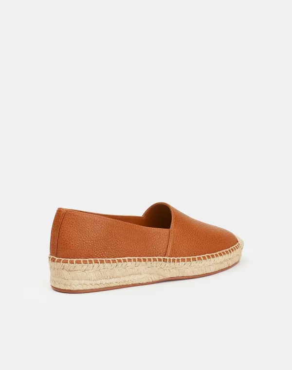 Women Lafayette 148 New York Grained Calfskin Leather Slip-On Espadrille