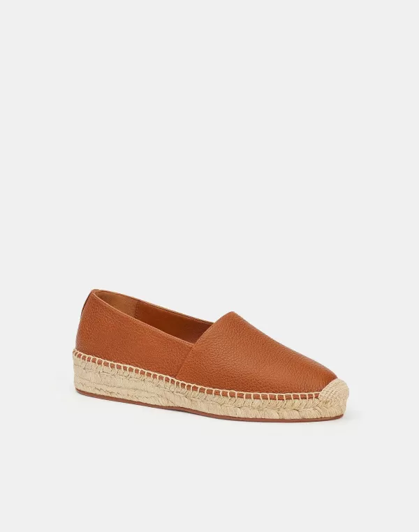 Women Lafayette 148 New York Grained Calfskin Leather Slip-On Espadrille