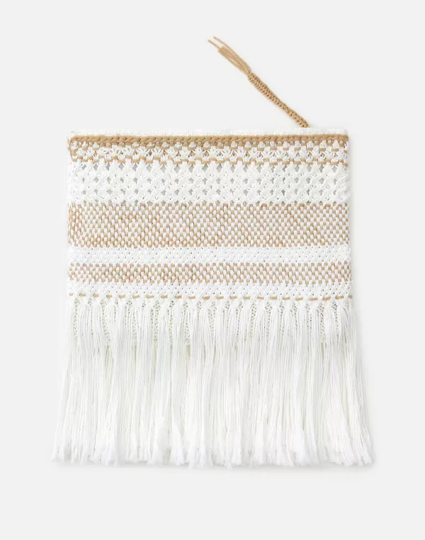 Women Lafayette 148 New York Hand Macram Organic Cotton Fringed Clutch