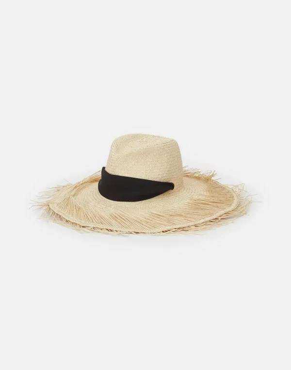 Women Lafayette 148 New York Handwoven Straw Fringed Hat