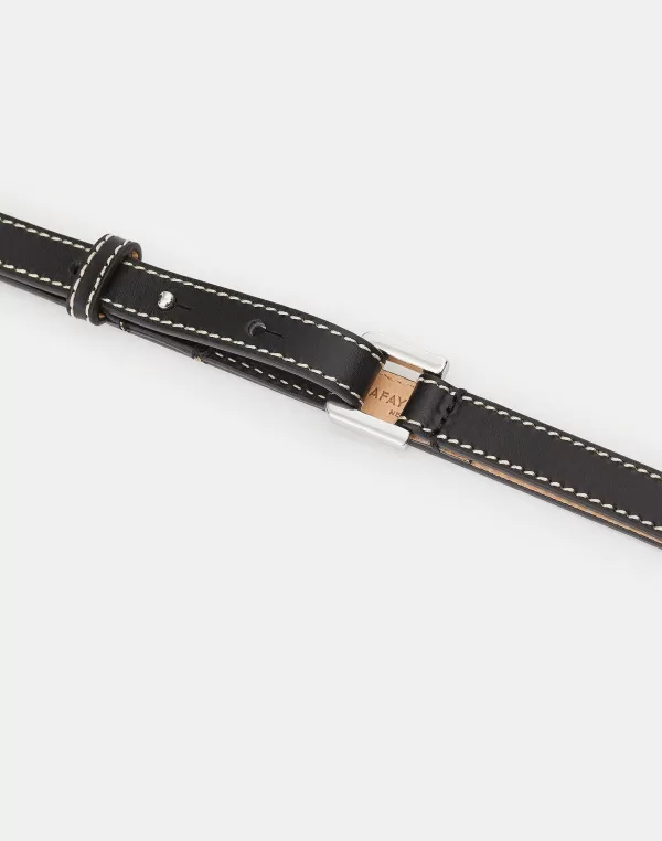 Women Lafayette 148 New York Italian Vachetta Leather Skinny Belt