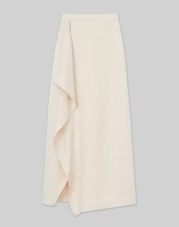 Women Lafayette 148 New York Linen Drape Front Skirt