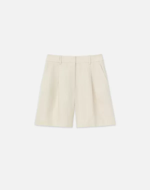 Women Lafayette 148 New York Linen Jefferson Pleated Short