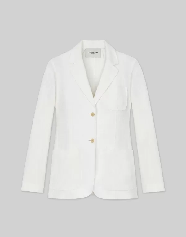 Women Lafayette 148 New York Linen Three Pocket Blazer