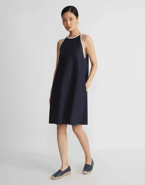 Women Lafayette 148 New York Linen Tipped Swing Dress