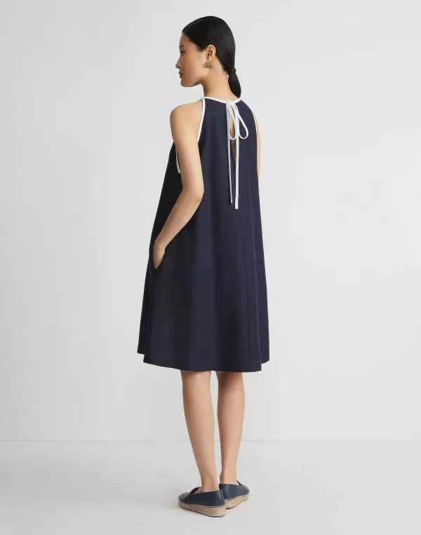 Women Lafayette 148 New York Linen Tipped Swing Dress