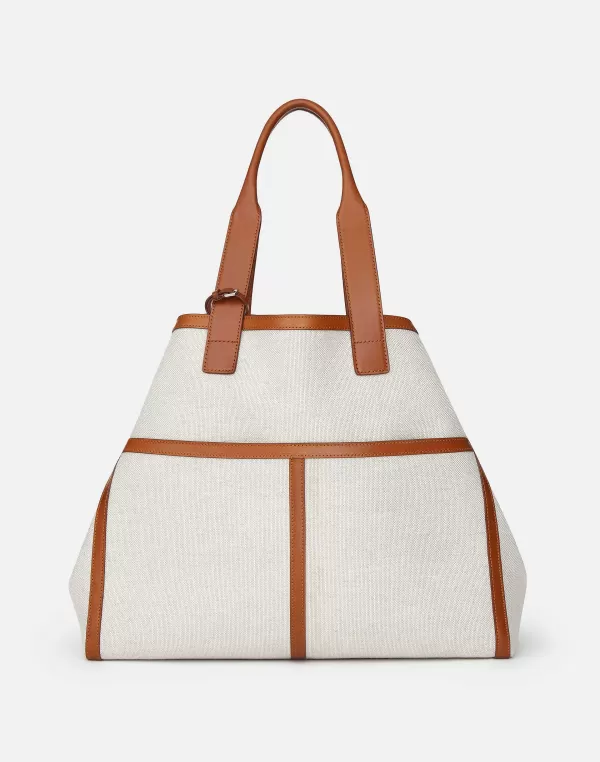 Women Lafayette 148 New York Linen-Hemp Garden L Tote