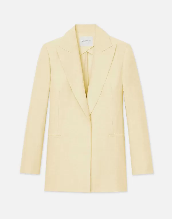 Women Lafayette 148 New York Linen-Viscose Peak Lapel Blazer