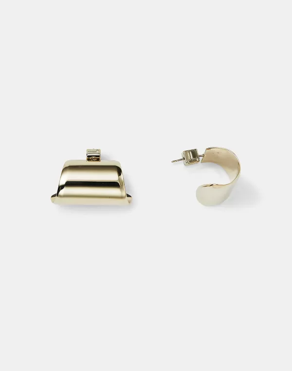 Women Lafayette 148 New York Lune Brass Hoop Earrings