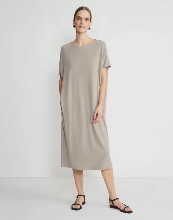 Women Lafayette 148 New York Matte Jersey Tapered T-Shirt Dress