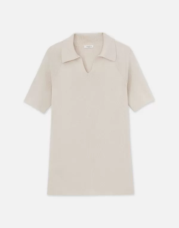 Women Lafayette 148 New York Mercerized Cotton Ribbed Polo