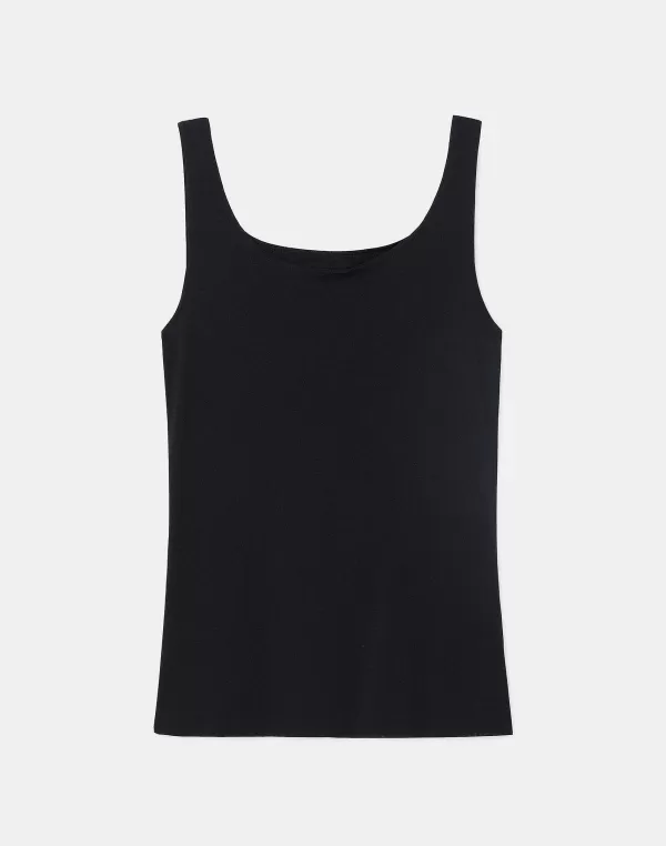 Women Lafayette 148 New York Mesh Jersey Scoop Neck Tank