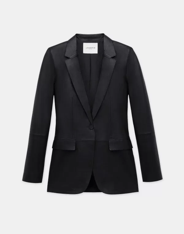 Women Lafayette 148 New York Nappa Leather Blazer