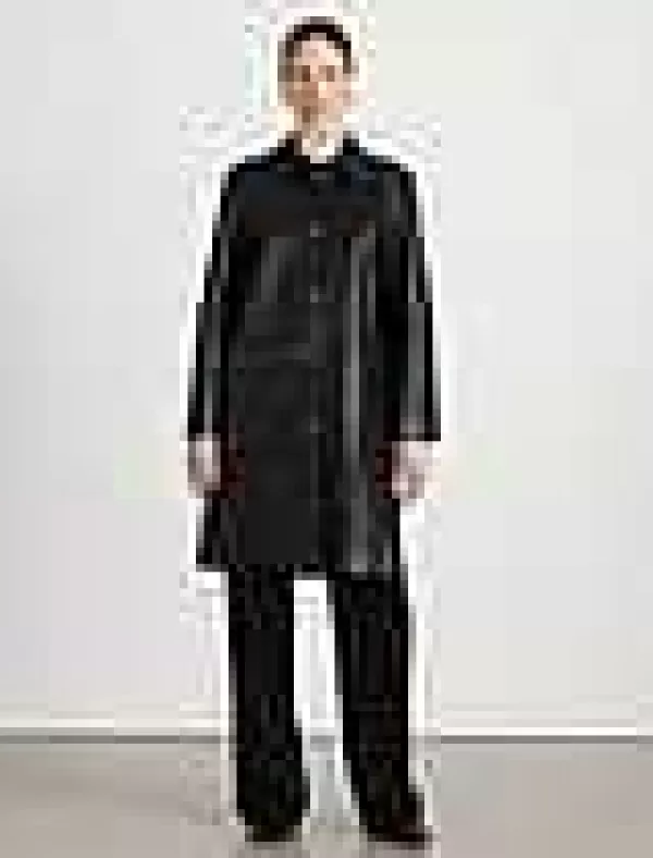 Women Lafayette 148 New York Nappa Leather Double Face Oversized Coat