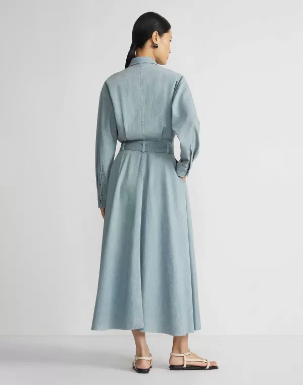 Women Lafayette 148 New York Organic Cotton Chambray Shirtdress