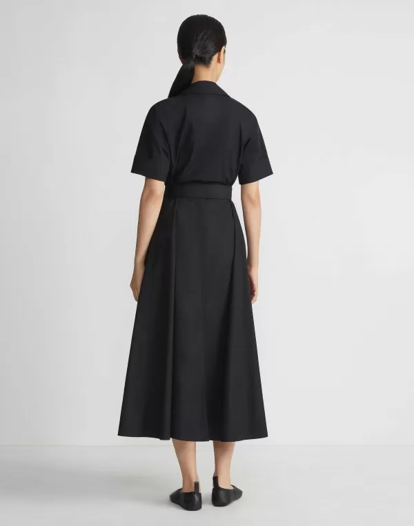 Women Lafayette 148 New York Organic Cotton Poplin Surplice Shirtdress