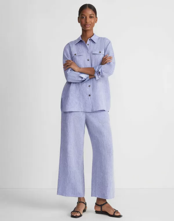 Women Lafayette 148 New York Organic Linen Columbus Cropped Pant