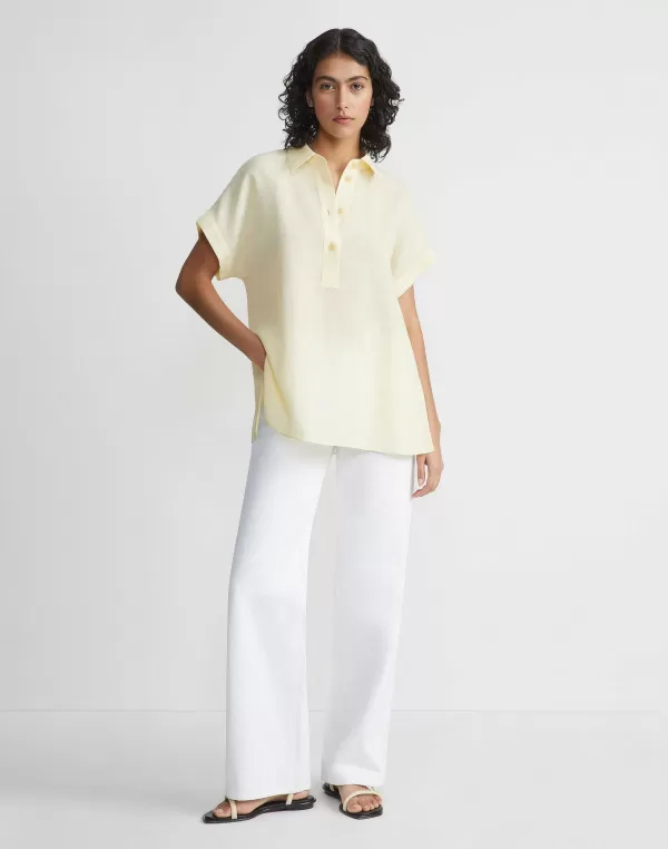 Women Lafayette 148 New York Organic Linen Dolman Polo