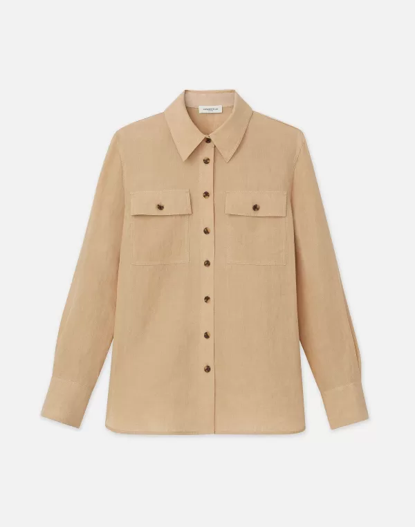 Women Lafayette 148 New York Organic Linen Shirt Jacket