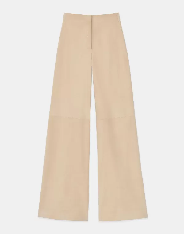 Women Lafayette 148 New York Paperfine Suede Thames Wide Leg Pant