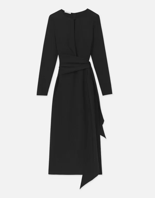 Women Lafayette 148 New York Responsible Finesse Crepe Keyhole Wrap Sash Dress