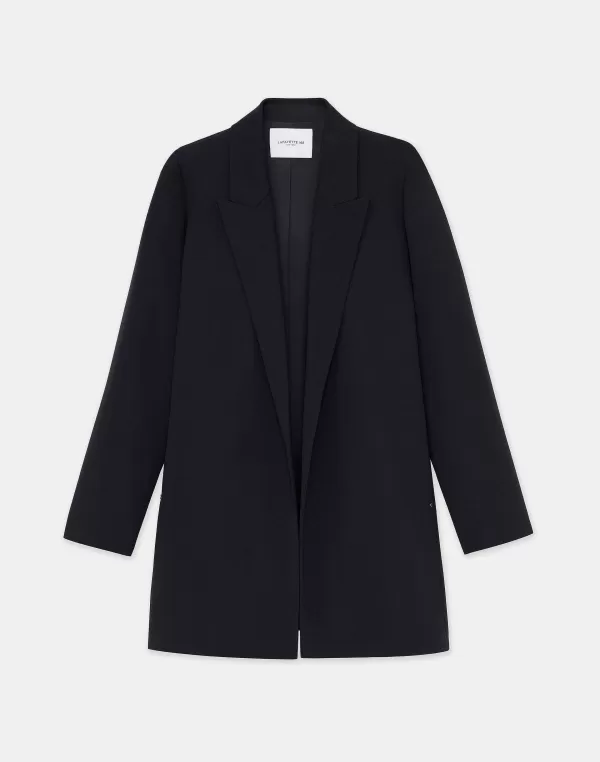 Women Lafayette 148 New York Responsible Finesse Crepe Peak Lapel Jacket