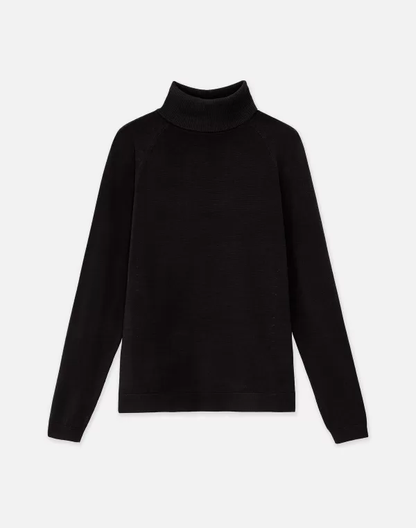 Women Lafayette 148 New York Responsible Matte Crepe Turtleneck Sweater