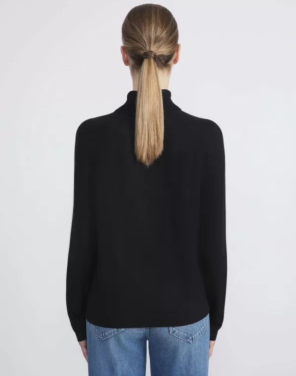 Women Lafayette 148 New York Responsible Matte Crepe Turtleneck Sweater