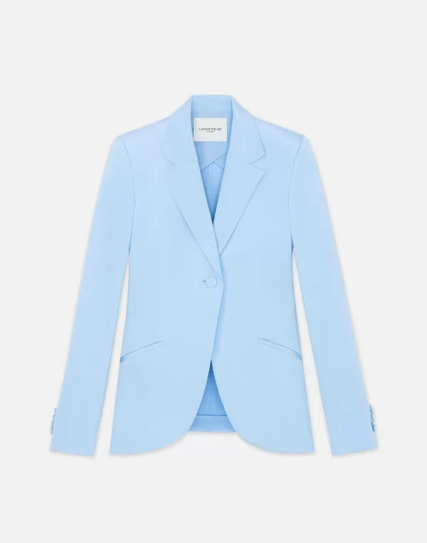 Women Lafayette 148 New York Silk Crepe De Chine Blazer