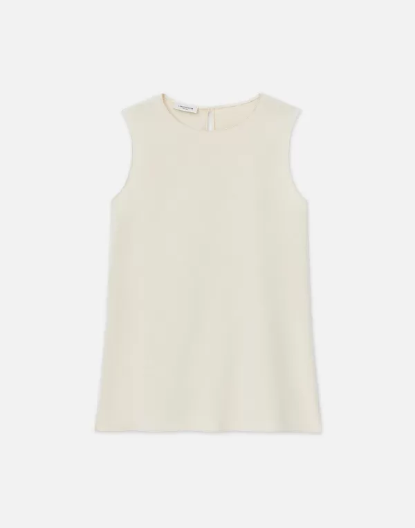 Women Lafayette 148 New York Silk Crepe De Chine Sleeveless Blouse